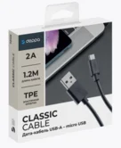 Кабель Deppa microUSB - USB черный, 1,2м