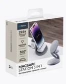 Зарядная станция 3в1 Deppa беспроводная MagSafe Rotation QI складная, графит