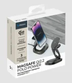 Беспроводная зарядная станция 3 в 1 QI2.2 Fold Power, Серая, Deppa