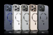 Чехол iPhone 15 Njoyny Metal MagSafe (белый)