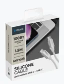 Кабель Deppa Silk Type-C - Type-C 100W, белый, 1,5м
