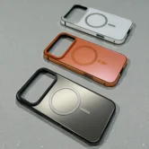 Чехол iPhone 17 Pro Max Njoyny Metal MagSafe (оранжевый)