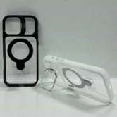 Чехол iPhone 15 Pro Max Njoyny N23 Ring Stand Clear (белый)