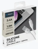 Кабель Deppa Silk Lightning - USB белый, 1,2м