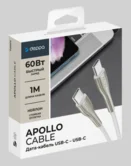 Кабель Deppa Apollo Type-C - Type-C 60W, белый, 1м