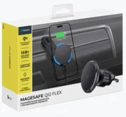 Авт. держатель Deppa MageSafe QI2 Flex, магнитный, черный, 55212