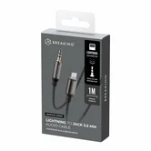 Кабель AUX Breaking Graphite, Lightning - AUX, 1м (Черный)