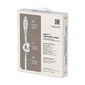 Кабель Breaking Soft Touch K19, USB-A - Lightning, 12W, 2.4A, 1м (Белый)