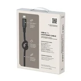 Кабель Breaking Soft Touch K19, USB-A - Lightning, 12W, 2.4A, 1м (Черный)