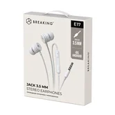 Стереогарнитура Breaking E17 вакуумные, Jack 3.5 мм, 1,2м (Белый)