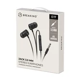 Стереогарнитура Breaking E17 вакуумные, Jack 3.5 мм, 1,2м (Черный)