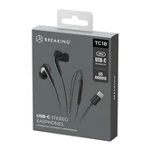 Стереогарнитура Breaking TC18 вакуумные, USB-C, 1,2м (Черный)