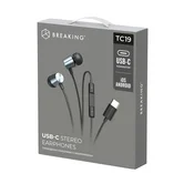 Стереогарнитура Breaking TC19 вакуумные, USB-C, 1,2м (Черный)