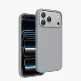 Чехол iPhone 17 Pro Max KEEPHONE LYCUCCI MagSafe Leather case, серый