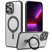 Чехол iPhone 14 Pro Max magsafe с подставкой кольцом, черный