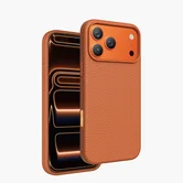 Чехол iPhone 17 Pro KEEPHONE LYCUCCI MagSafe Leather case, оранжевый