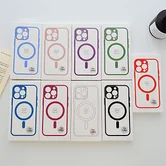 Чехол iPhone 15 clear case magsafe, розовый