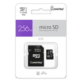 Карта памяти MicroSDXC Smartbuy 256GB для видеонаблюдения U3/V30 (с адаптером SD) 