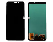 Дисплей Samsung A920F A9 (2018) + тач черный (Копия - Hard OLED)