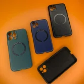 Чехол iPhone 11 Pro Max Leather Magnetic (темно-синий)