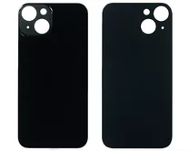 Задняя крышка (стекло) iPhone 14 (c увел. вырезом) темная ночь (черная) 1кл