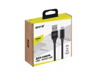 Кабель Axxa microUSB - USB нейлон, 2А, черный, 1м, 7261