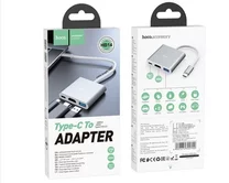 Type-C HUB Hoco HB14 (Type-C to USB3.0+HDMI+PD) серебро