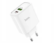 СЗУ-1USB + 1USB-C Hoco C57A, PD, QC3.0, белый