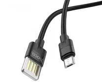 Кабель Hoco U55 microUSB - USB 2.4A, черный, 1,2м