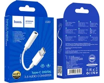 Переходник Hoco LS30 Type-C Digital 3.5 jack Audio белый