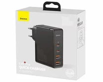 СЗУ-2USB + 2USB-C Baseus GaN2 100W + кабель Type-C-Type-C черный, 1м