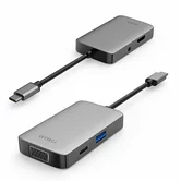 Type-C HUB Wiwu Alpha 513HVP, серый (Type-C - 3.5 мм+HDMI+VGA)