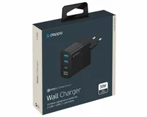 СЗУ-2USB + 1USB-C, Deppa PD, QC 3.0, 30W, дисплей, черный, 11395