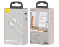 Кабель Baseus Simple Wisdom Data Cable Kit Type-C - Lightning белый, 1,5м 20W (2шт)