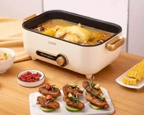 Электрическая кастрюля Xiaomi Zhenmi multifunctional electric hot pot 4L, бежевая  (ZM-ED4001)