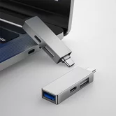 Type-C HUB Wiwu T02 Pro, серый (USB 3.0+USB2.0+ USB C)