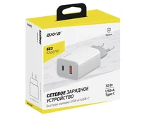 СЗУ-1USB + 1USB-C Axxa PD 3.0, QC 3.0, 30W, белый