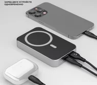 Внешний АКБ 10000 mAh NRG MagSafe, QI 20W, Deppa, дисплей, черный, 33665