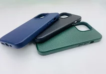 Чехол iPhone 15 Classic Leather (темно-синий)