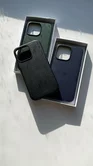 Чехол iPhone 15 Classic Leather (темно-зеленый)