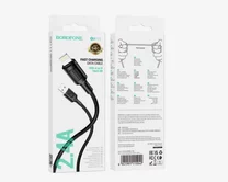 Кабель Borofone BX111 Lightning - USB черный, 2,4A, 1м