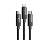 Кабель 3в1 McDodo CA-5790 Lightning+microUSB+Type-C - USB черный, 1,2м