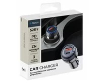 АЗУ-1USB + 1USB-C Deppa PD, QC3.0, 52W, металл, графит, 11213