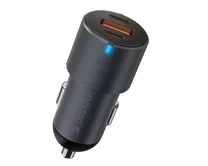 АЗУ-1USB + 2USB-C Deppa PD, QC3.0, 60W, металл, серый, 11224