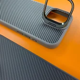 Чехол iPhone 16 Plus Njoyny NY-111 Soft Fiber (серый)