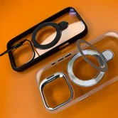 Чехол iPhone 16 Pro Max Njoyny N23 Ring Stand Clear (белый)