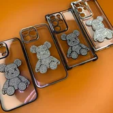 Чехол iPhone 16 Pro Max Медведь Стразы (ассорт)