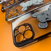 Чехол iPhone 16 Pro Max Медведь Стразы (ассорт)