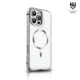 Чехол iPhone 15 Pro Njoyny Metal MagSafe (белый)