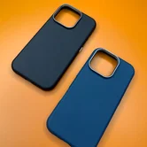 Чехол iPhone 15 Pro Max Njoyny NY-39 Leather (синий)